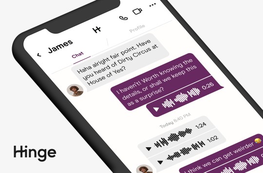 Notas de voz de mensajería en la aplicación en bisagra