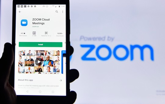 La aplicación de zoom en un teléfono inteligente