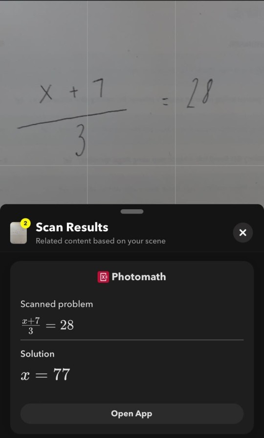Función de resolución de problemas matemáticos de Snapchat